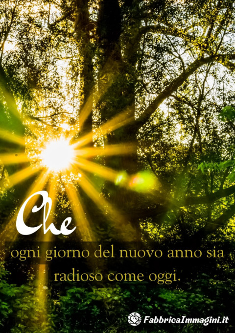 Che ogni giorno del nuovo anno sia radioso come oggi