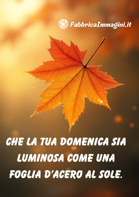Che la tua domenica sia luminosa come una foglia d’acero al sole