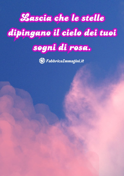 Lascia che le stelle dipingano il cielo dei tuoi sogni di rosa