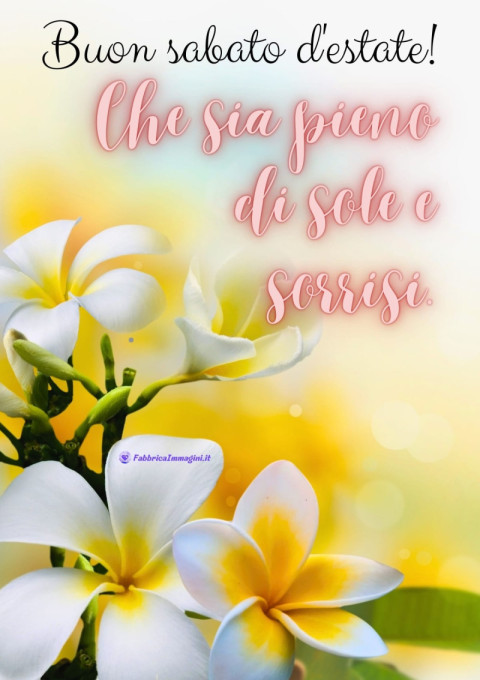 Buon sabato d'estate! Che sia pieno di sole e sorrisi