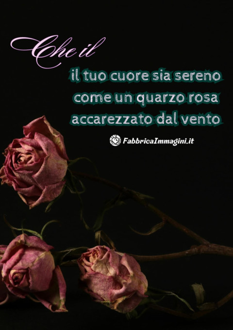 Che il tuo cuore sia sereno come un quarzo rosa accarezzato dal vento