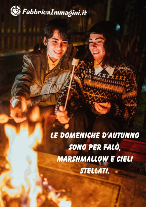 Le domeniche d’autunno sono per falò, marshmallow e cieli stellati