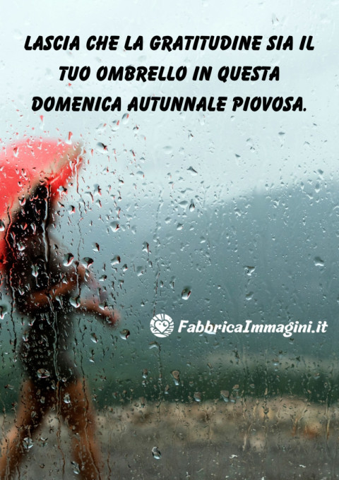 Lascia che la gratitudine sia il tuo ombrello in questa domenica autunnale piovosa