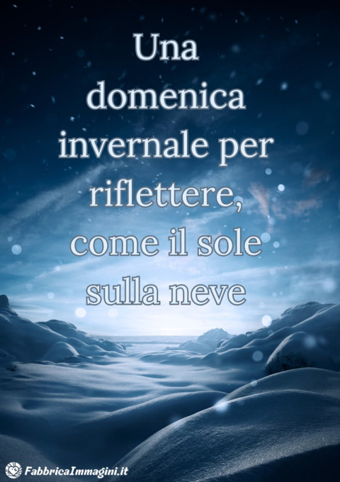 Una domenica invernale per riflettere, come il sole sulla neve
