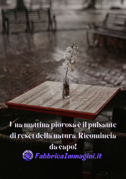 Una mattina piovosa è il pulsante di reset della natura Ricomincia da capo!