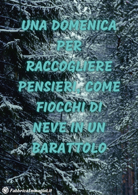 Una domenica per raccogliere pensieri, come fiocchi di neve in un barattolo