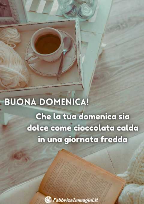 Che la tua domenica sia dolce come cioccolata calda in una giornata fredda