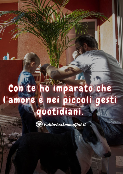 Con te ho imparato che l'amore è nei piccoli gesti quotidiani