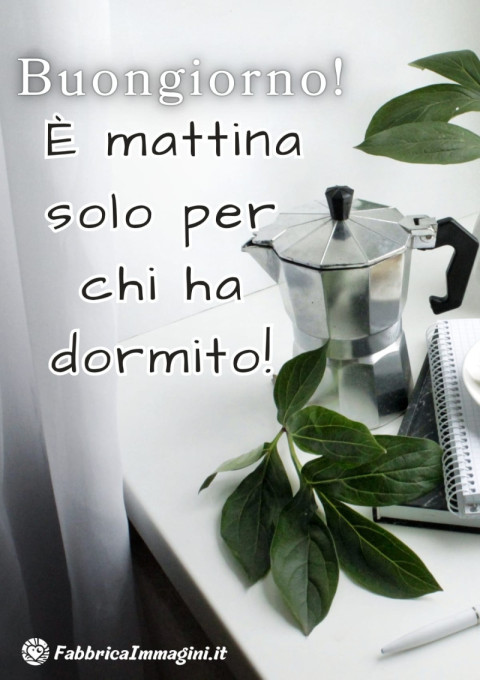 Buongiorno! È mattina solo per chi ha dormito!