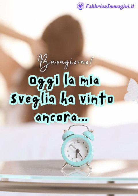 Buongiorno! Oggi la mia sveglia ha vinto ancora…