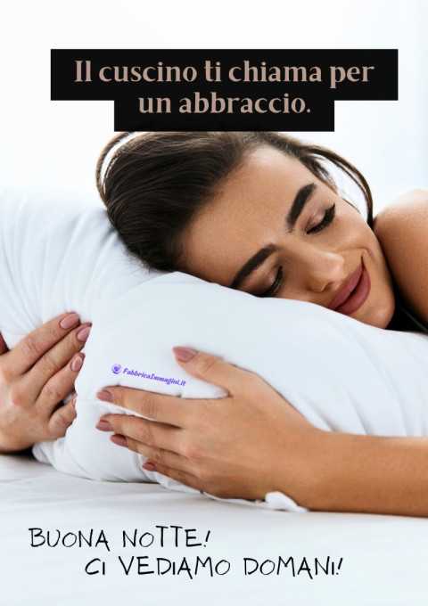 Il cuscino ti chiama per un abbraccio Buona notte! Ci vediamo domani!