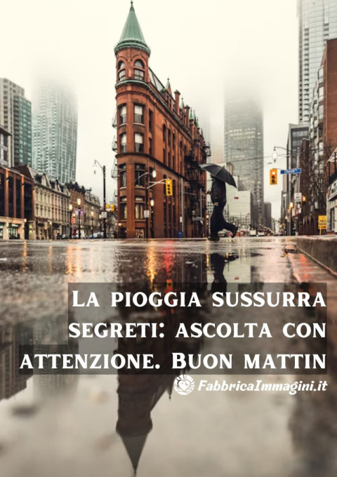 La pioggia sussurra segreti ascolta con attenzione Buon mattin