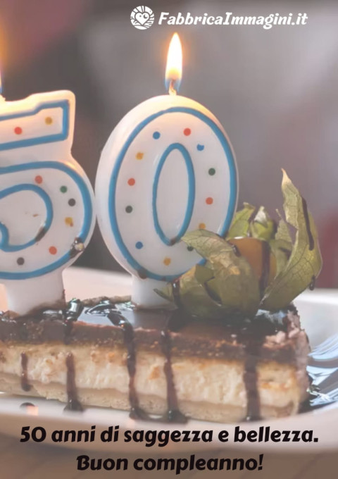 50 anni di saggezza e bellezza Buon compleanno!