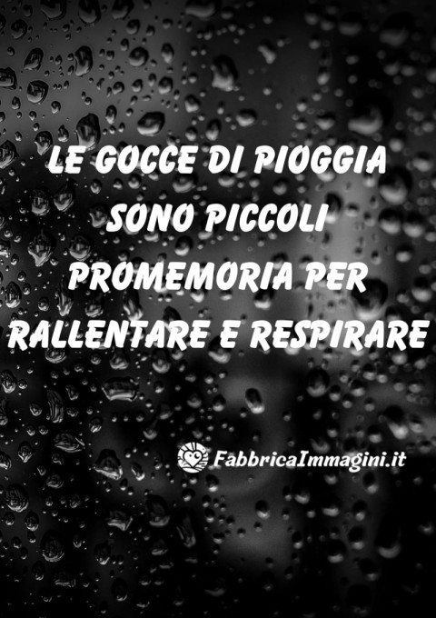 Le gocce di pioggia sono piccoli promemoria per rallentare e respirare