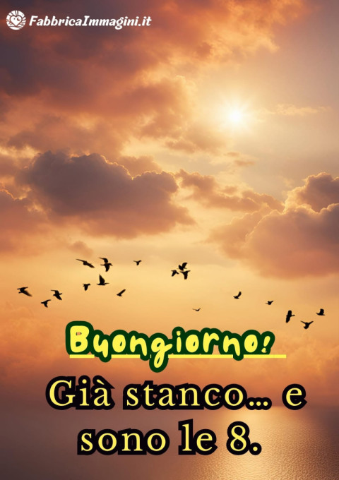 Buongiorno! Già stanco… e sono le 8