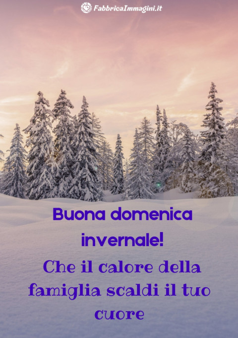 Buona domenica invernale! Che il calore della famiglia scaldi il tuo cuore