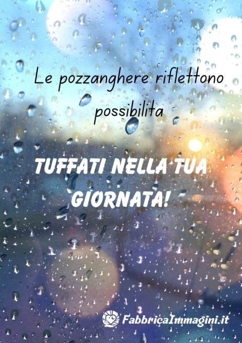 Le pozzanghere riflettono possibilità Tuffati nella tua giornata!