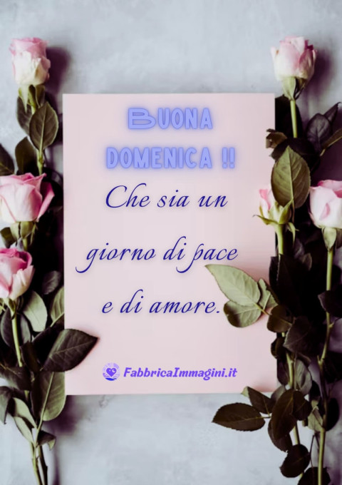 Buona domenica! Che sia un giorno di pace e di amore