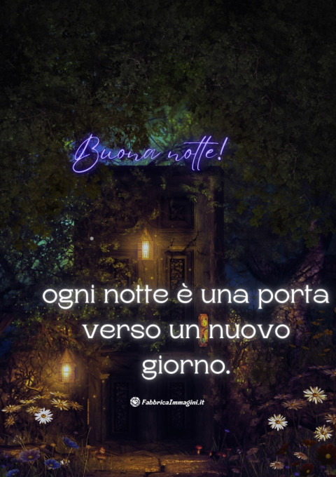 Ogni notte è una porta verso un nuovo giorno Buona notte!