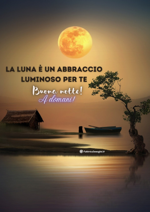 La luna è un abbraccio luminoso per te Buona notte! A domani!