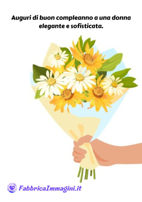 Auguri di buon compleanno a una donna elegante e sofisticata