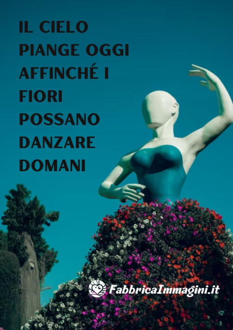 Il cielo piange oggi affinché i fiori possano danzare domani