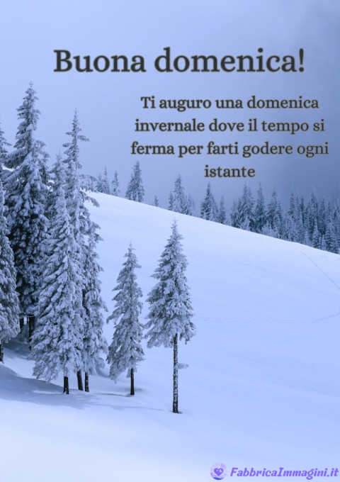 Ti auguro una domenica invernale dove il tempo si ferma per farti godere ogni istante