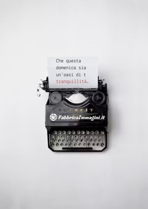 Che questa domenica sia un'oasi di tranquillità