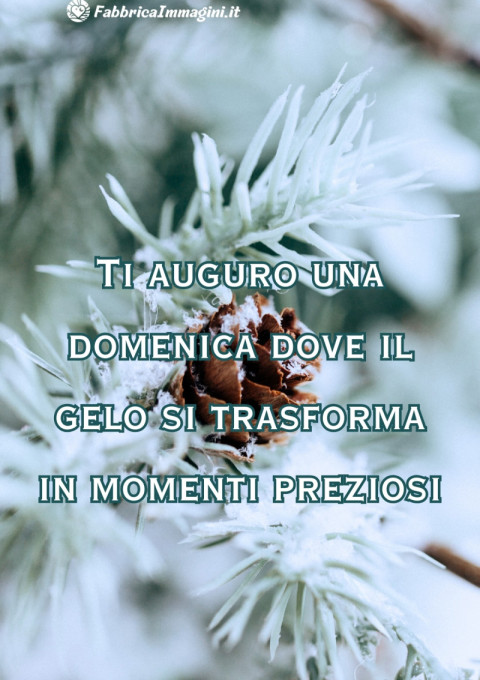 Ti auguro una domenica dove il gelo si trasforma in momenti preziosi
