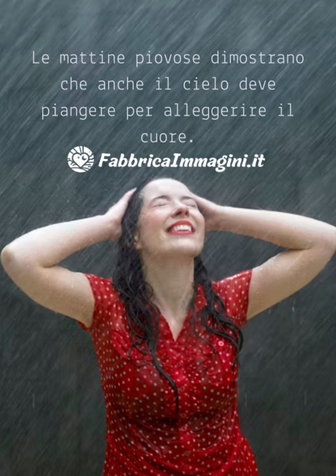 Le mattine piovose dimostrano che anche il cielo deve piangere per alleggerire il cuore
