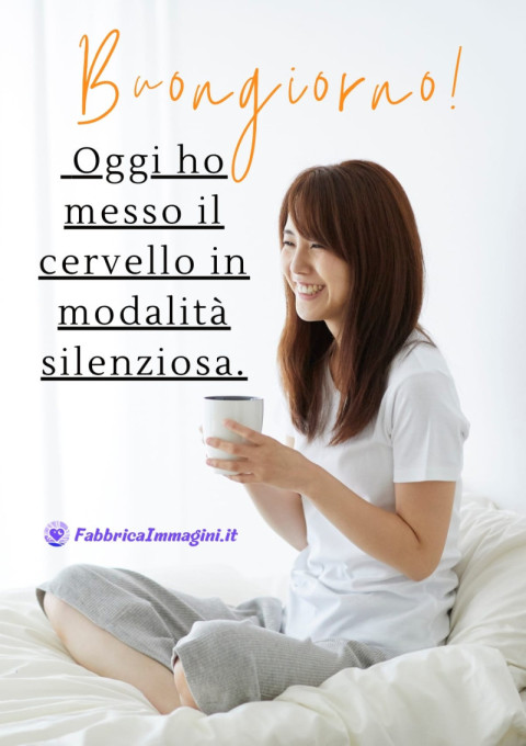 Buongiorno! Oggi ho messo il cervello in modalità silenziosa