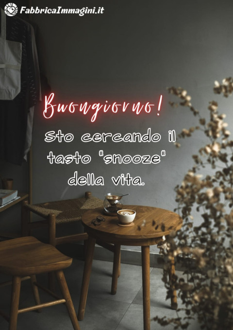 Buongiorno! Sto cercando il tasto snooze della vita