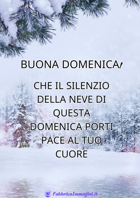 Che il silenzio della neve di questa domenica porti pace al tuo cuore