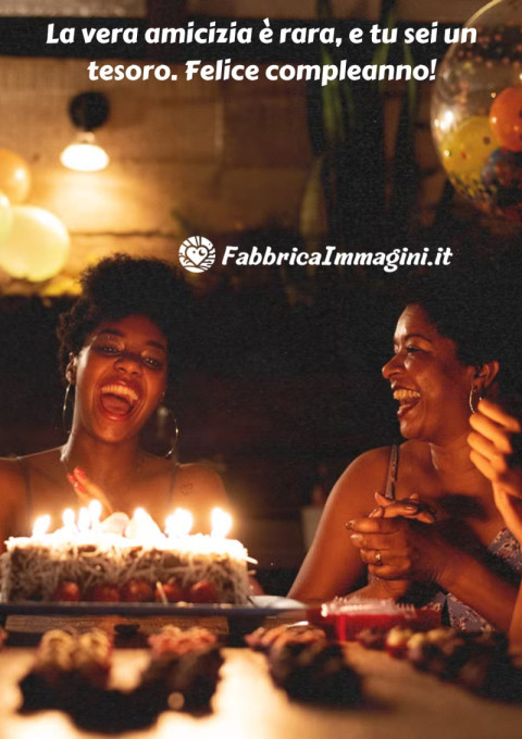 La vera amicizia è rara, e tu sei un tesoro Felice compleanno!