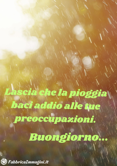 Lascia che la pioggia baci addio alle tue preoccupazioni Buon mattino!