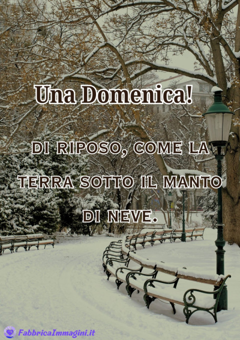Una domenica di riposo, come la terra sotto il manto di neve