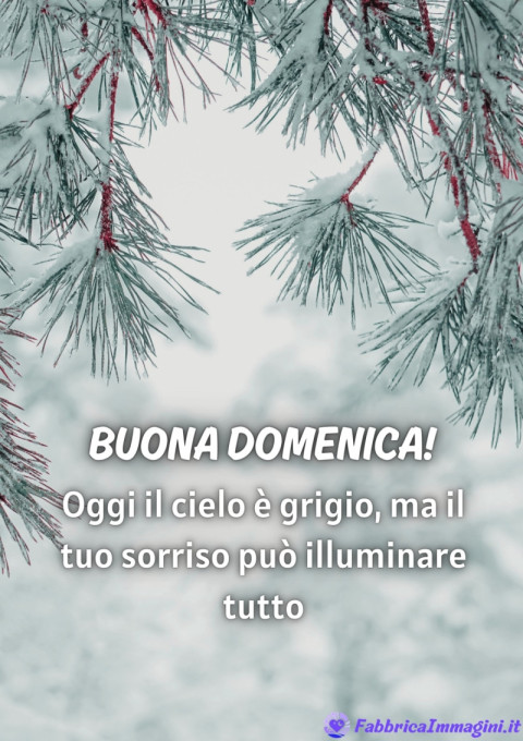 Buona domenica! Oggi il cielo è grigio, ma il tuo sorriso può illuminare tutto