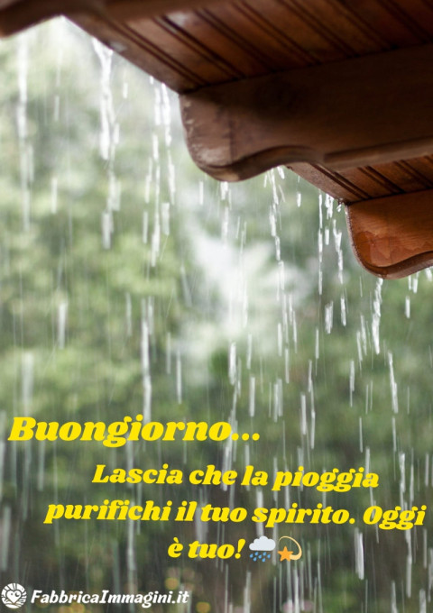 Lascia che la pioggia purifichi il tuo spirito Oggi è tuo!