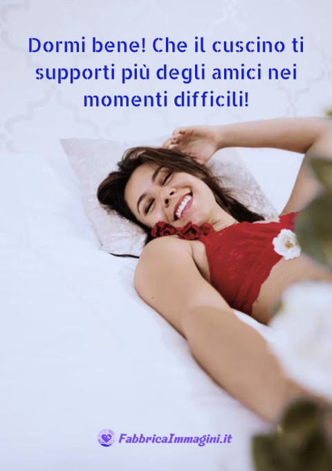 Dormi bene! Che il cuscino ti supporti più degli amici nei momenti difficili!