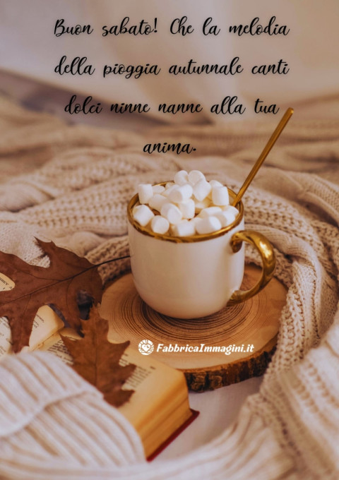 Buon sabato! Che la melodia della pioggia autunnale canti dolci ninne nanne alla tua anima
