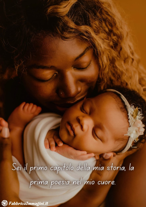 Sei il primo capitolo della mia storia, la prima poesia nel mio cuore
