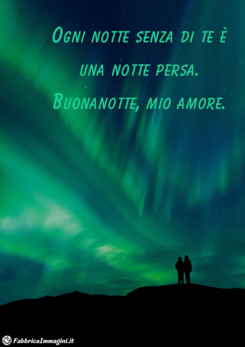 Ogni notte senza di te è una notte persa Buonanotte, mio amore