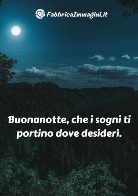 Buonanotte, che i sogni ti portino dove desideri