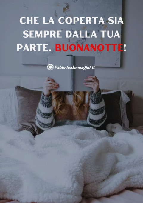 Che la coperta sia sempre dalla tua parte Buonanotte!