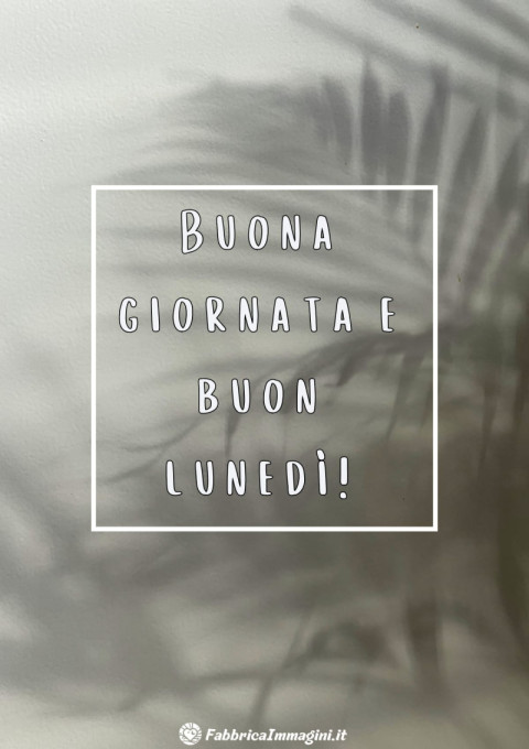 Buona giornata e buon lunedì!