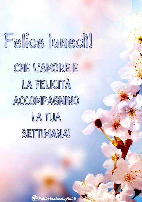 Felice lunedì! Che l’amore e la felicità accompagnino la tua settimana!