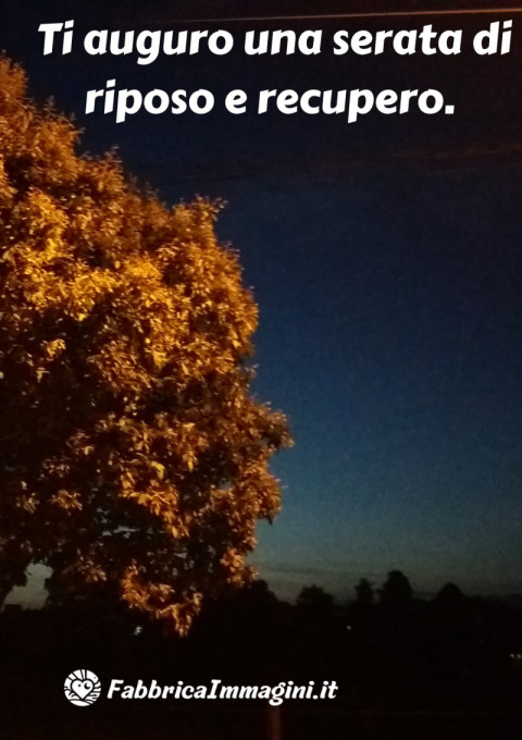 Ti auguro una serata di riposo e recupero