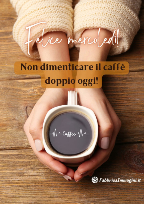 Felice mercoledì! Non dimenticare il caffè doppio oggi!