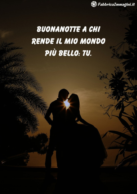 Buonanotte a chi rende il mio mondo più bello tu