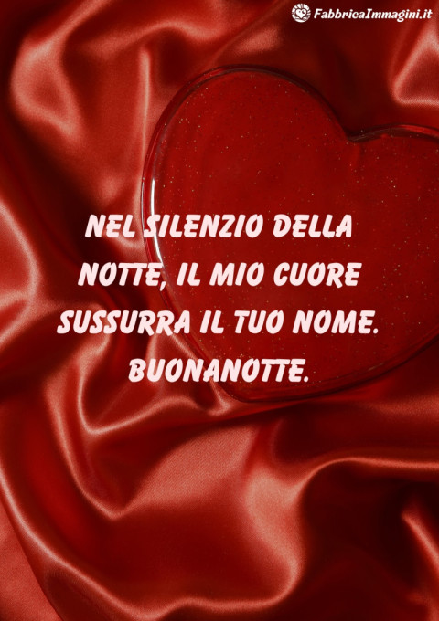 Nel silenzio della notte, il mio cuore sussurra il tuo nome Buonanotte
